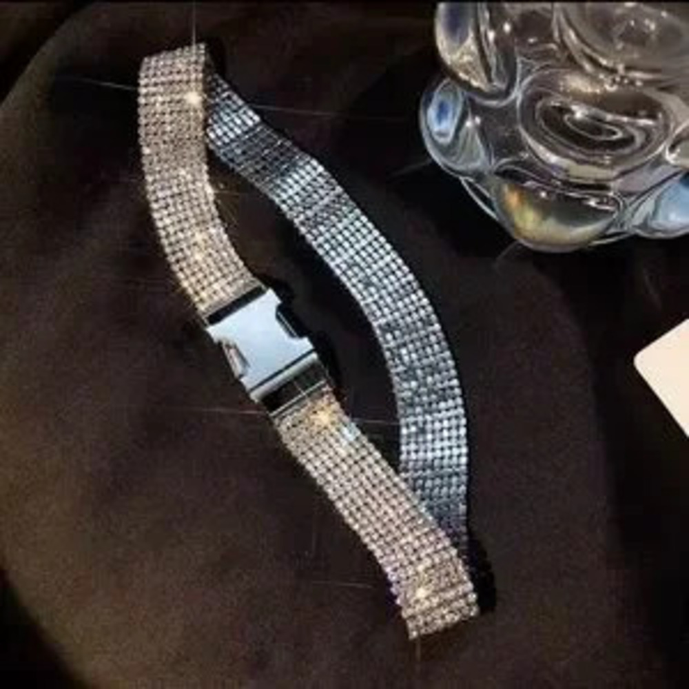 Womens Rhinestone Chokers Necklaces 15.5 - Picture 4 of 5